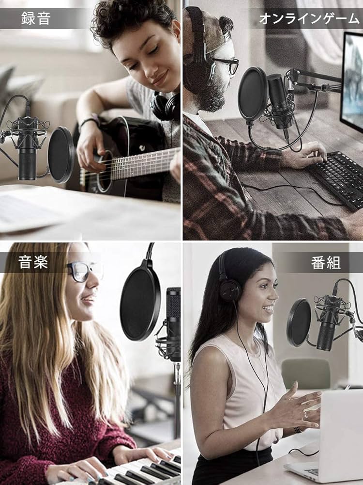 Amazon.co.jp: マイク コンデンサーマイク(アームスタンド付き) USB